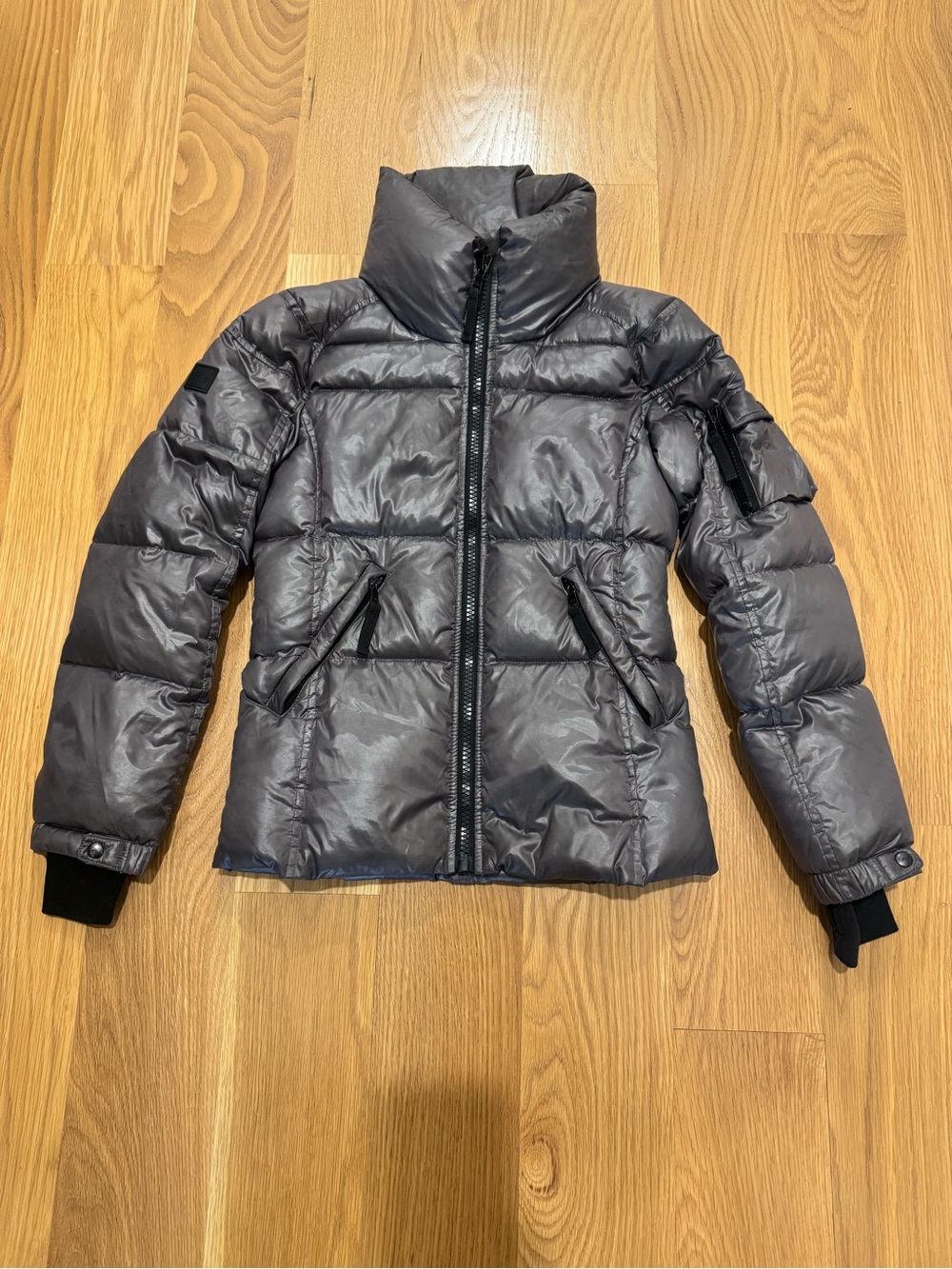 SAM. Kids Metallic Freestyle Gray Puffer Jacket Sz 14